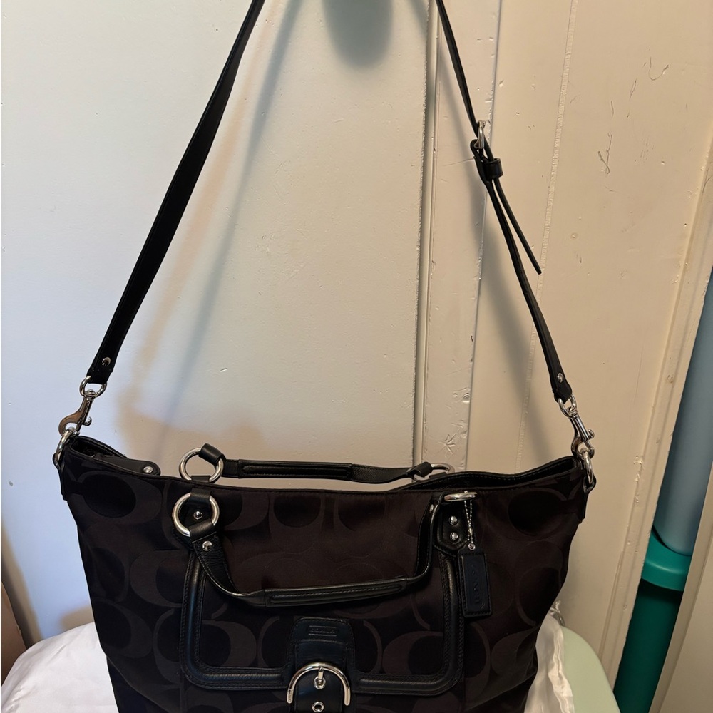 Elegant Coach Campbell Black satchel crossbody Shoulder Bag